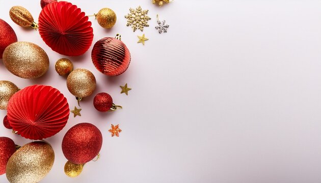 white historical past red and gold new yr decorations at the left side of the image2 jpeg white background red and gold new year decorations at the left facet of the image
