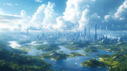 Modern glass facade capturing the vibrant sunset sky and city reflections image