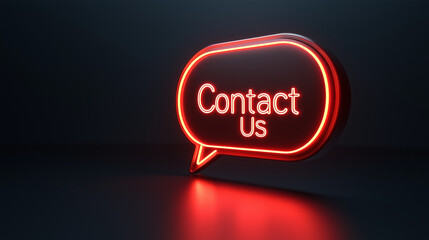 Contact us glowing speech bubble