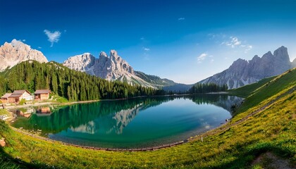 lake in the mountains generated ai