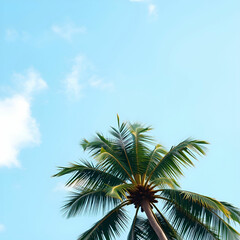 Fototapeta premium Low angle view of coconut palm tree against sky