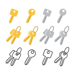 Key Icon Set Vector Design.
