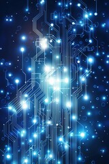 Fototapeta premium Abstract blue background with glowing lines and a digital effect