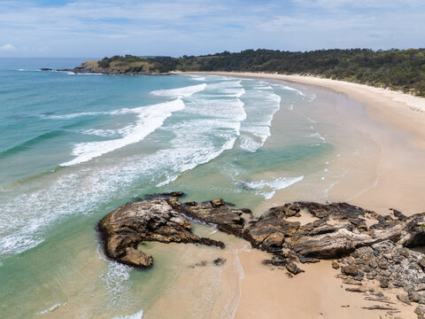 Aerial view of Diggers Beach - Coffs Harbour NSW Australia