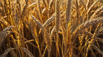Fototapeta premium ears of wheat close-up, ripe ears, field