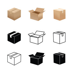 High-Quality Box Illustrations - Open and Closed Variants