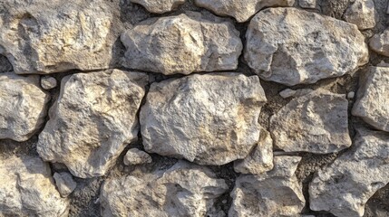 Fototapeta premium A textured stone wall of irregular shaped rocks
