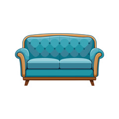 Customizable Loveseat Vector Illustration
