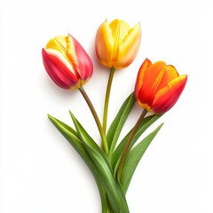 Obraz premium Spring flowers on white