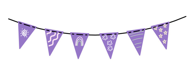 Purple Festive flag illustration