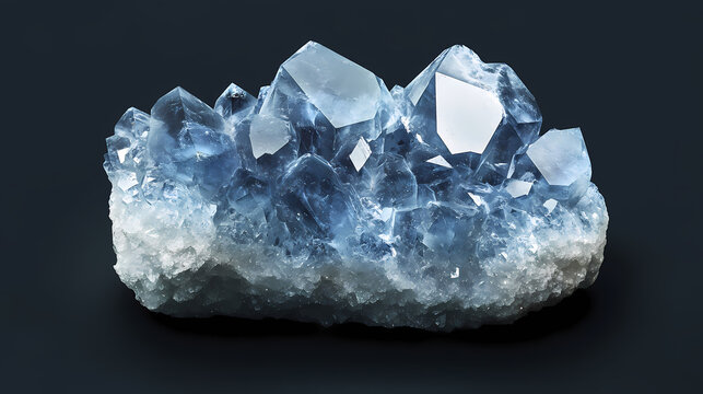 Stunning celestite crystal. Celestine. Illustration