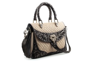 designer handbag isolated on white background 
