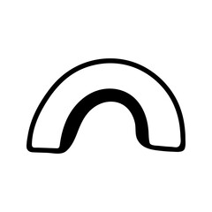 Summer slice of avocado. Hand drawn doodle cartoon fruit illustration.