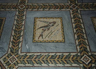 Church of visitation floor, mosaic. Ein Karem, Israel.
