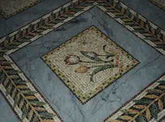 Church of visitation floor, mosaic. Ein Karem, Israel.
