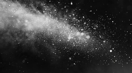 Fototapeta premium White Particles Floating In Dark Background