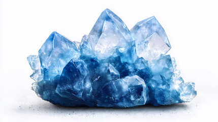 Obraz premium Blue celestite crystal on transparent background. Celestine. Illustration