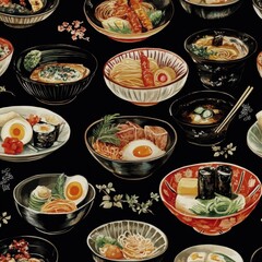 . Japanese Food Seamless Background   .jpeg
