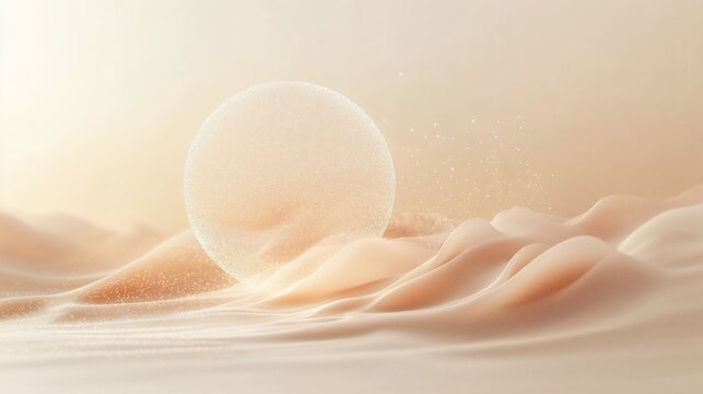 Floating circle - cream and peache colour