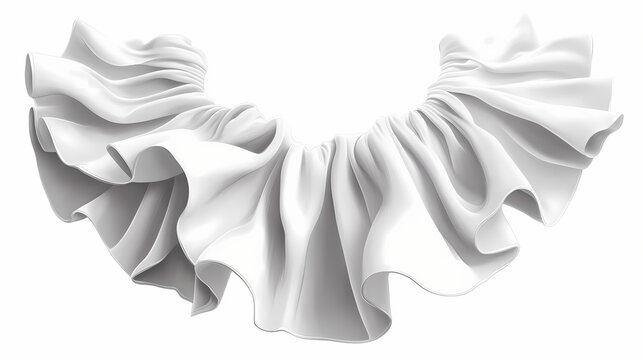 A white crop top with a large ruffle around the neckline. Rippling. Illustration
