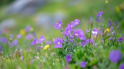 Obraz premium Stunning Purple Wildflowers in a Lush Meadow