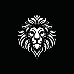 fearsome, authoritative, charismatic lion head logo