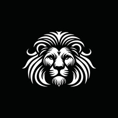 fearsome, authoritative, charismatic lion head logo