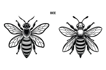 Editable Bee Silhouette Vector Illustration