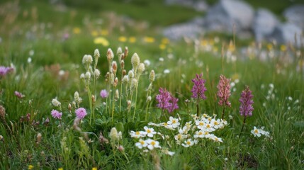 Obraz premium A Meadow of Colorful Wildflowers