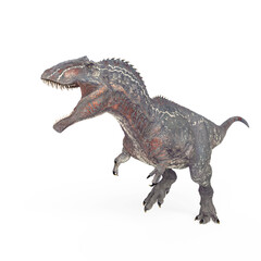 giganotosaurus is running on white background © DM7
