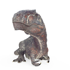 giganotosaurus is lying down on white background © DM7