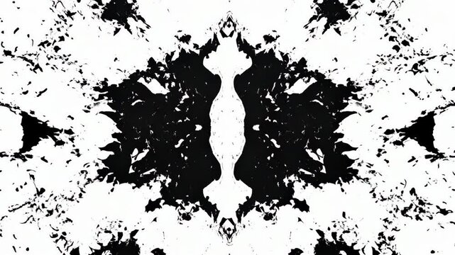 Abstract inkblot patterns transform in surreal symmetry experiment