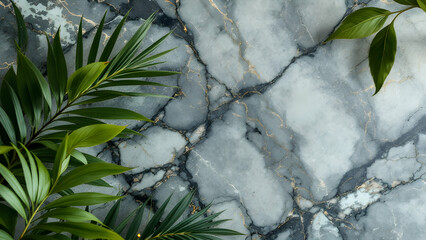 Fototapeta premium Marble Display with Plant