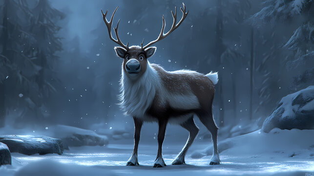 sven - loyal and lovable, sven is the reindeer who carrie. Stalwart. Illustration