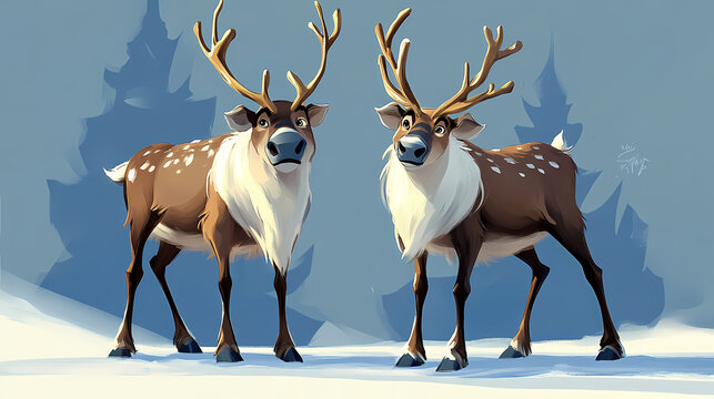 sven - loyal and lovable, sven is the reindeer who carrie. Stalwart. Illustration
