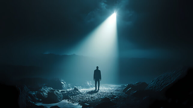 A stalwart sentinel on the rocky shore, its beams of light cut through the darkness, illuminating the path. Stalwart. Illustration
