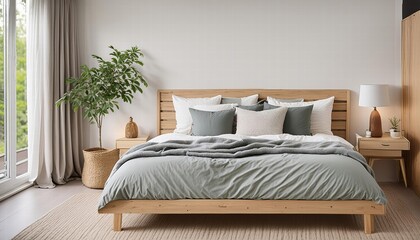 Embrace Solitude in a Minimalist Bedroom A Serene Retreat with a Platform Bed for Ultimate Rest and Relaxation