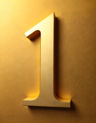 3d gold number 1