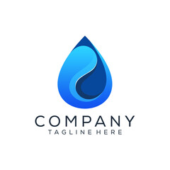 Abstract water drop logo design