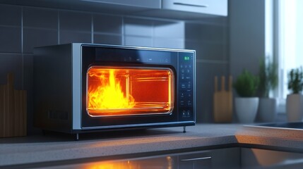 Fototapeta premium Microwave Fire