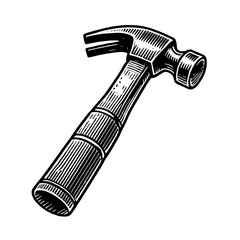 illustration, vector, black and white, silhouette, sketch, tool, construction, vector hammer icon