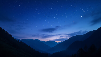 高原の自然と夜空に広がる打ち上げ花火の幻想的な風景