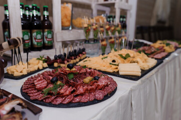 Exquisite Charcuterie and Cheese Platter Display at a Festive Event