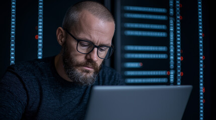 Portrait of a man with a Laptop