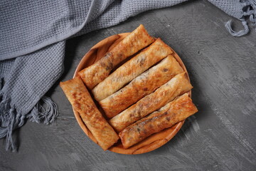 Banana and chocolate in lumpia skin