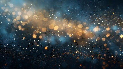 Fototapeta premium Celestial Sparkles: A Night Sky of Golden and Blue Lights