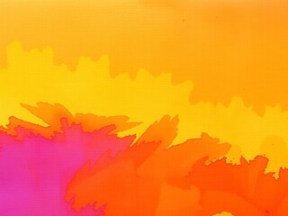 Abstract watercolor painting of a vibrant sunset sky in shades of orange and purple, texture, watercolor, orange
