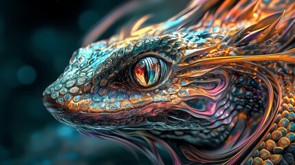 The basilisk an ai generated image. Basilisk. Illustration