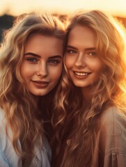 Fototapeta premium Zweisamkeit unter der Abendsonne
