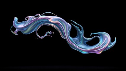 Abstract representation of a speeding liquid moving in a curved trajectory, abstract, curved trajectory, aerodynamic movement, fluid movement, fluid dynamics